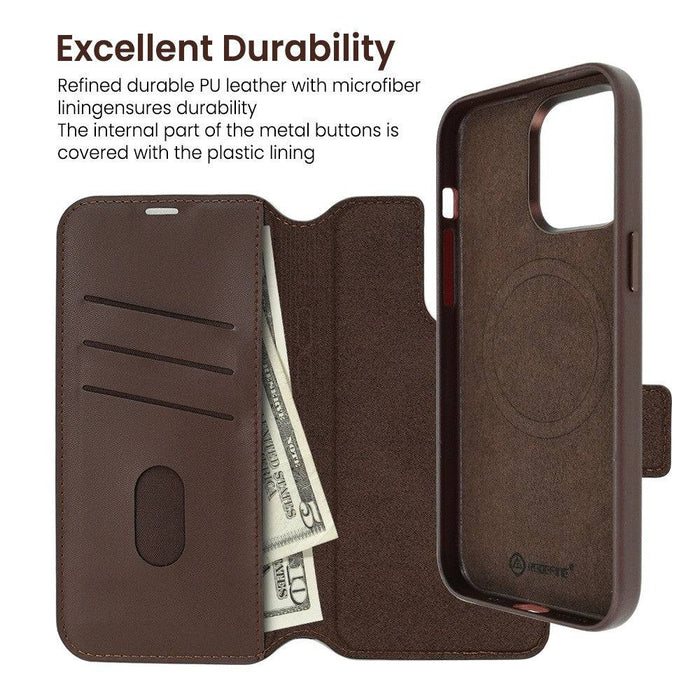 REDEFINE Folio Urbain Leather Detachable Wallet Magnetic Case for iPhone 15 Plus