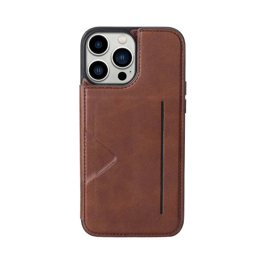 Brown Hanman back-flip wallet case for iPhone 15 Plus