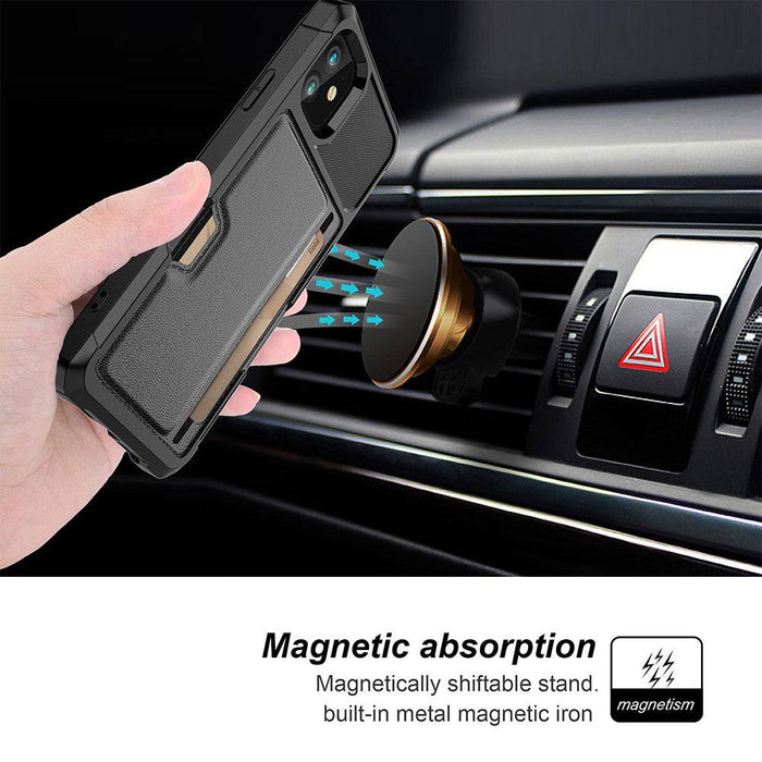 Magnetic Anti-fall Protection Case With Card Slot for iPhone 11 Pro (5.8'')