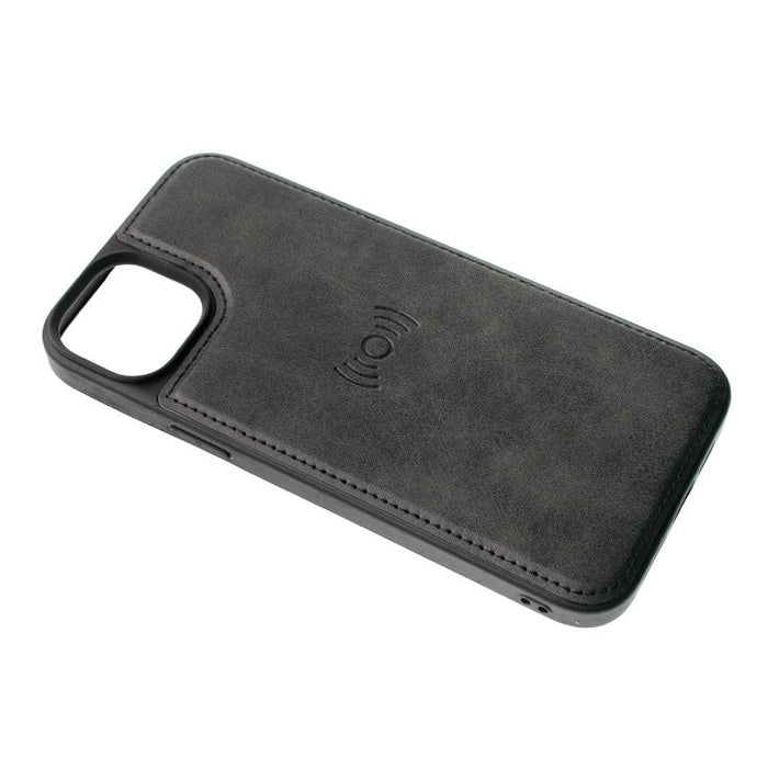 Shockproof leather case with raised edges for iPhone 16