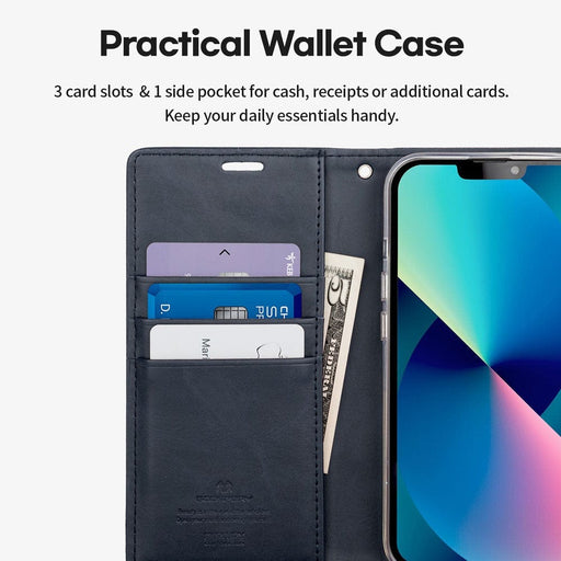 Mercury iPhone 16e wallet case open with card slots