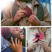 Foldable stand angle view – Blue Moon iPhone 16e case