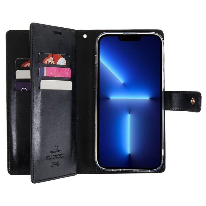 iPhone 16 PU Leather Diary Case with Card Slots and Money Pocket.