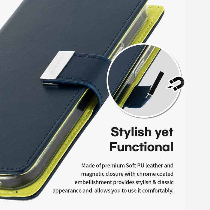 Mercury Rich Diary Wallet Case for iPhone 16 – Premium Slim Fit Leather Cover - JPC MOBILE ACCESSORIES