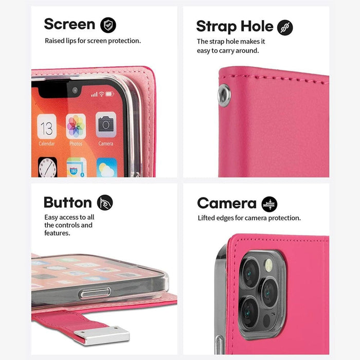 Shockproof TPU Inner Shell iPhone 14 Pro Max Diary Case