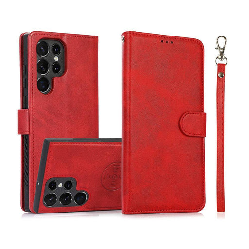 Magnetic Split PU Leather Flip Wallet Cover Case for Samsung Galaxy S22 Ultra - JPC MOBILE ACCESSORIES