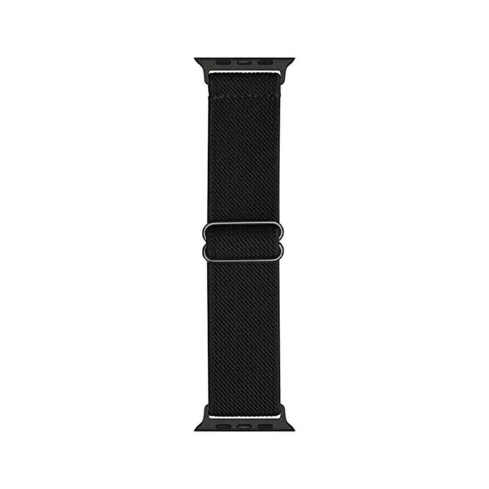 Close-up of Adjustable Metal Buckles on Nylon Apple Watch Band for 41mm Size