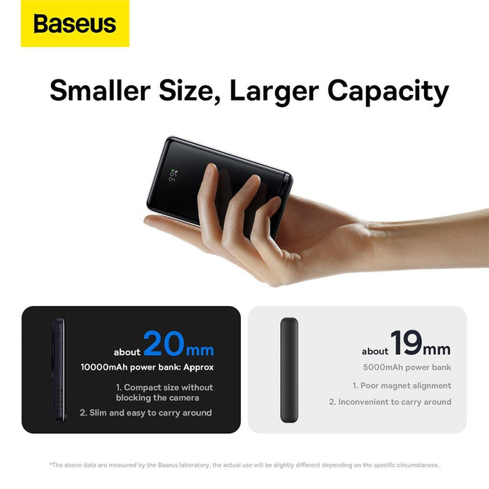 Baseus Power Bank in pink with foldable magnetic stand for convenient charging.