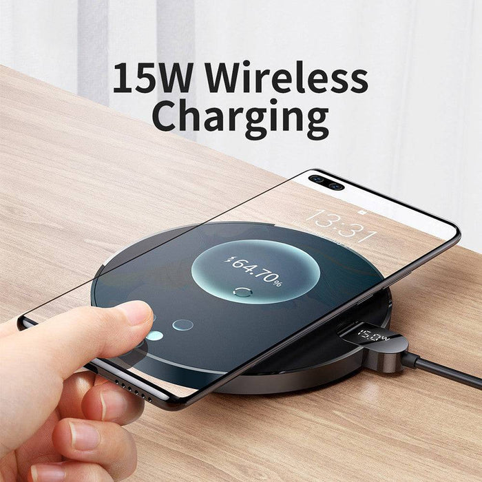 Baseus Digital LED Display Gen 2 Wireless Charger 15W-Black - JPC MOBILE ACCESSORIES