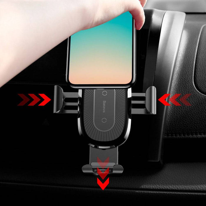 Baseus Wireless Charger Gravity Car Mount Phone Bracket Air Vent Holder + Qi Charger - JPC MOBILE ACCESSORIES