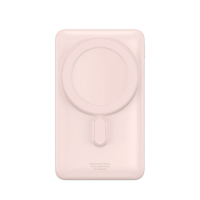 Baseus power bank charging two devices simultaneously with fast charge capability.