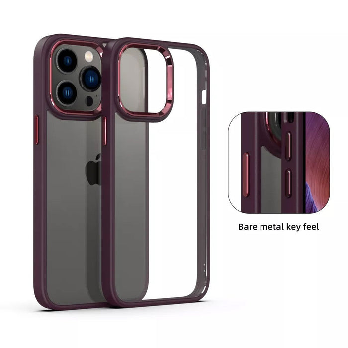 Metal Camera Lens Transparent Protection Shockproof Case for iPhone 15 Plus
