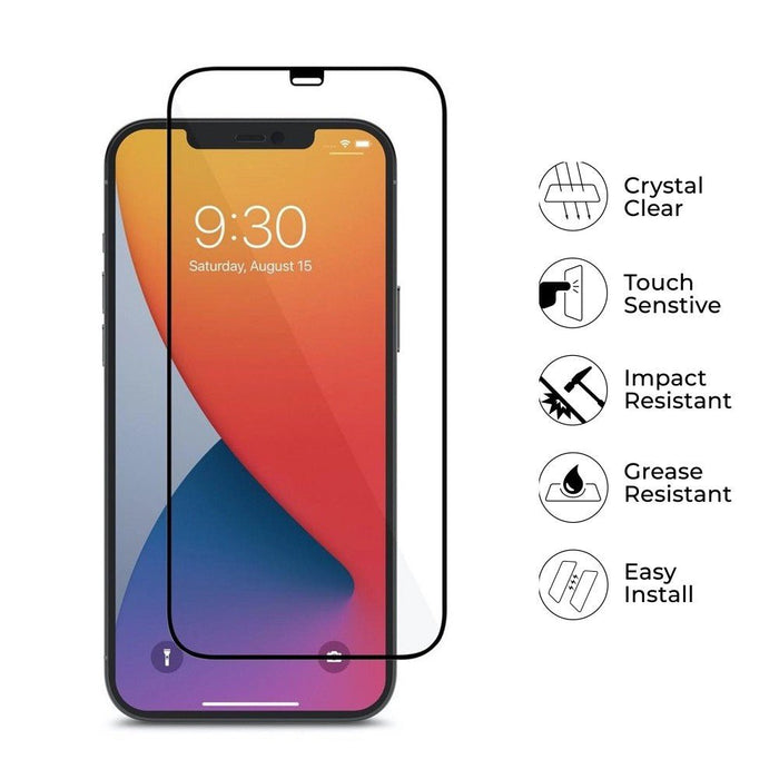 Kinglas 2-Pack 9H Tempered Glass iPhone 12 Pro Max 6.7" 2.5D Silk-Print Full Coverage Full Coverage Protector JPC MOBILE