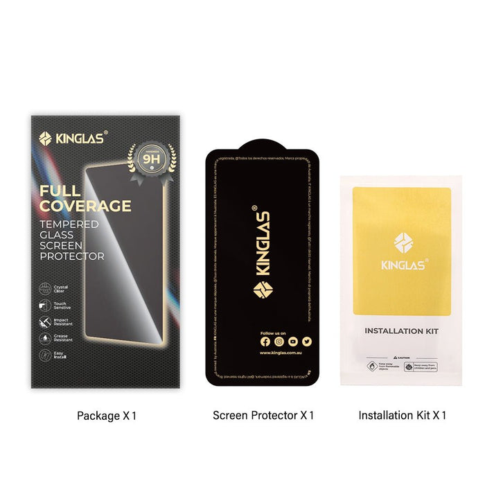 Kinglas 2.5D Full Coverage Silk Printing Black Edge Tempered Glass Screen Protector For iPhone 12 / 12 Pro Full Coverage Protector JPC MOBILE ACCESSORIES