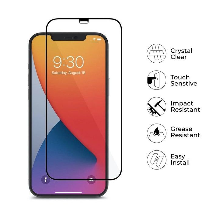 Kinglas 2.5D Full Coverage Silk Printing Black Edge Tempered Glass Screen Protector For iPhone 12 / 12 Pro Full Coverage Protector JPC MOBILE ACCESSORIES