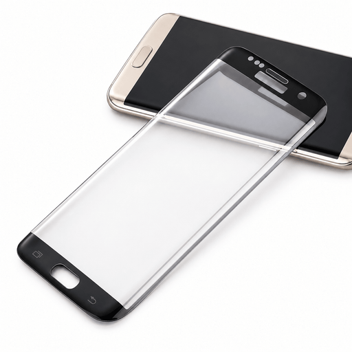 Kinglas 3D full coverage tempered glass screen protector for Samsung Galaxy S7 Edge on white background