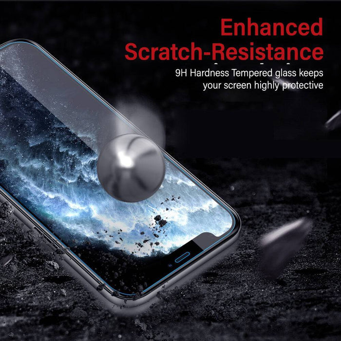 Kinglas Diamond Glass iPhone 12 mini screen protector undergoing 9H hardness scratch resistance testing with keys and coins demonstrating superior protection