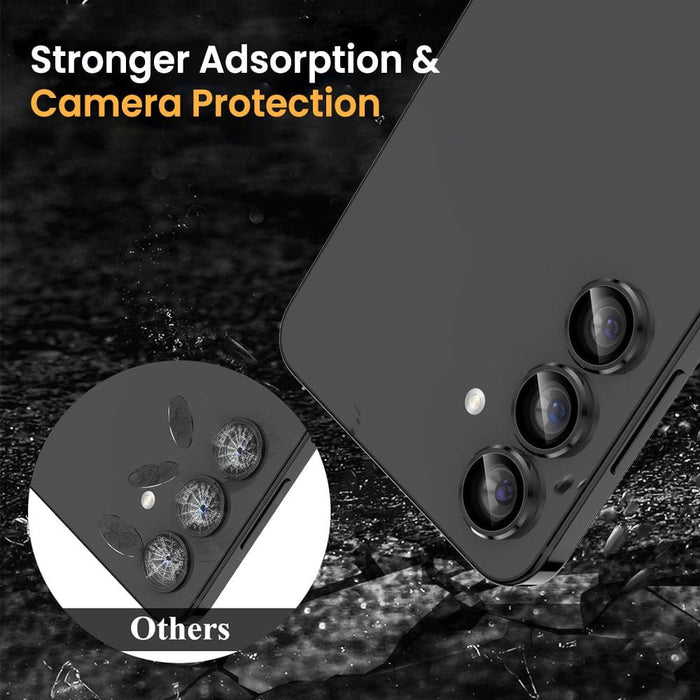 9H hardness tempered glass strength demonstration for Kinglas Metal Ring Camera Lens Protector showing superior scratch and impact resistance