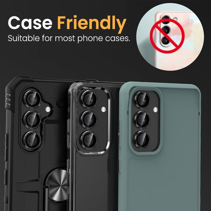 Photo quality comparison showing 99.99% light transmittance of Kinglas HD Camera Lens Protector maintaining original Samsung Galaxy S25 Ultra camera clarity