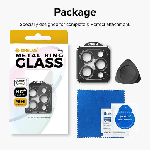 Kinglas iPhone 12 Pro Max Camera Lens Protector Set Aluminum Alloy 4 Colours Anti-Fingerprint 3Pcs Full Coverage Protector
