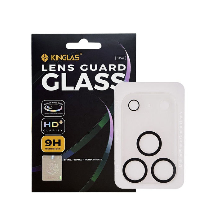 Kinglas iPhone 17 Pro Max 3D full coverage silk printing camera lens protector film with 9H hardness anti-scratch tempered glass, ultra-clear transparency, black silk printed frame, bubble-free installation at $17.99 Australia