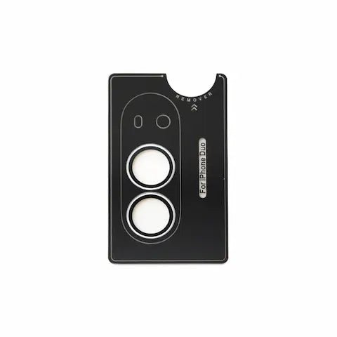 Kinglas black metal-ring tempered-glass camera lens protector for iPhone Duo