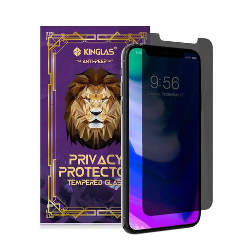 Kinglas Privacy Tempered Glass on iPhone X front view
