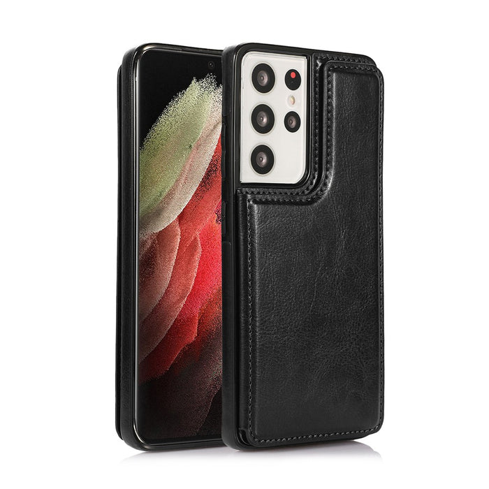 Back Flip Leather Wallet Cover Case for Samsung Galaxy S21 Ultra