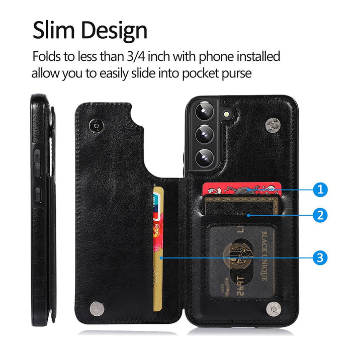 Back Flip Leather Wallet Cover Case for Samsung Galaxy S22 Plus