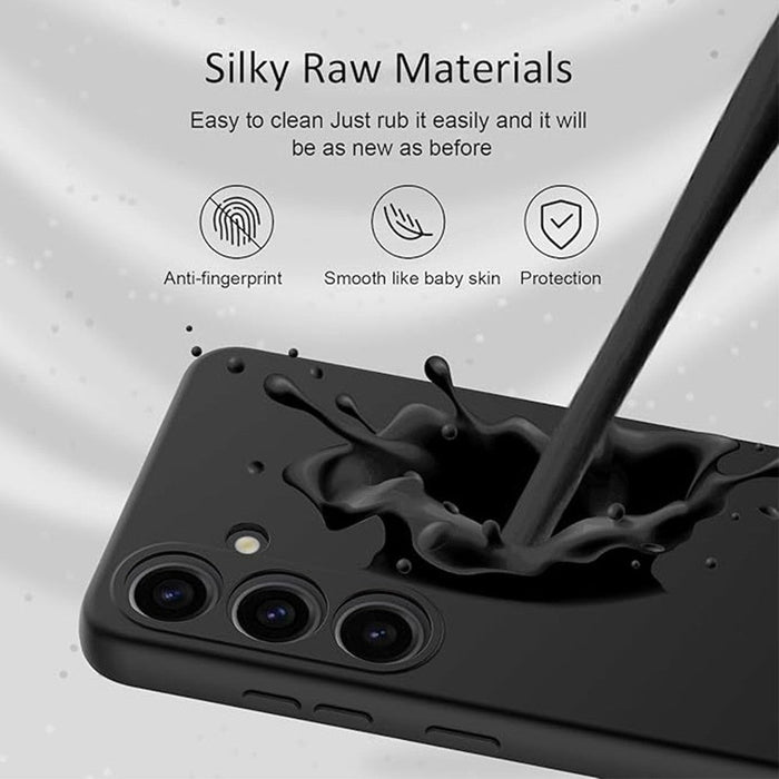 Samsung Galaxy S25 Edge liquid silicone case PC shell with microfiber flannel interior protection lining