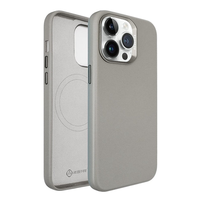 REDEFINE Metal Camera Lens PU Leather Magnetic Case for iPhone 15