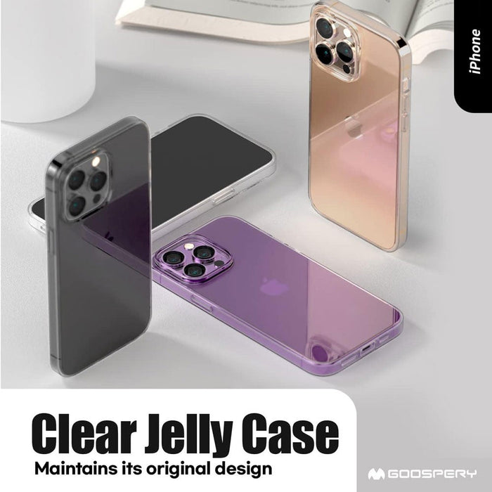 Mercury Transparent Pearl Jelly Case Cover for iPhone 15 Plus