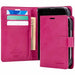 Hot pink Mercury Blue Moon folio wallet case shown open