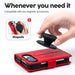 Red Mercury Blue Moon folio case shown with a magnetic phone accessory