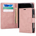 Rose gold Mercury Blue Moon folio wallet case shown open
