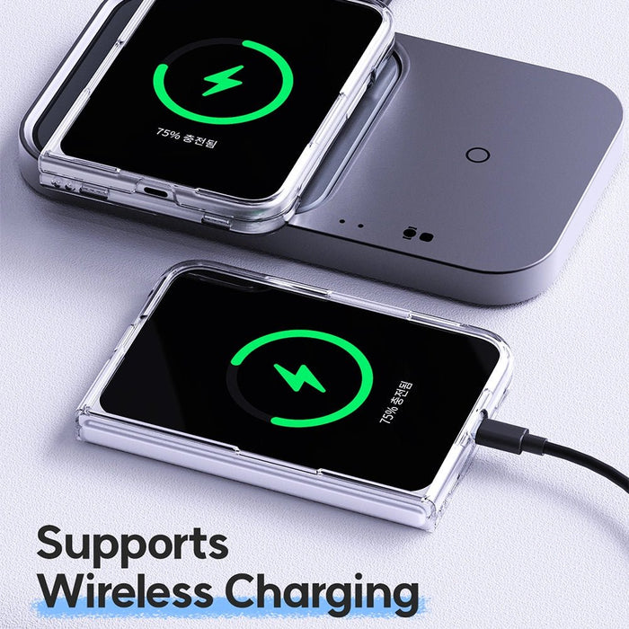 Transparent Mercury iPhone Duo case shown with wireless charging