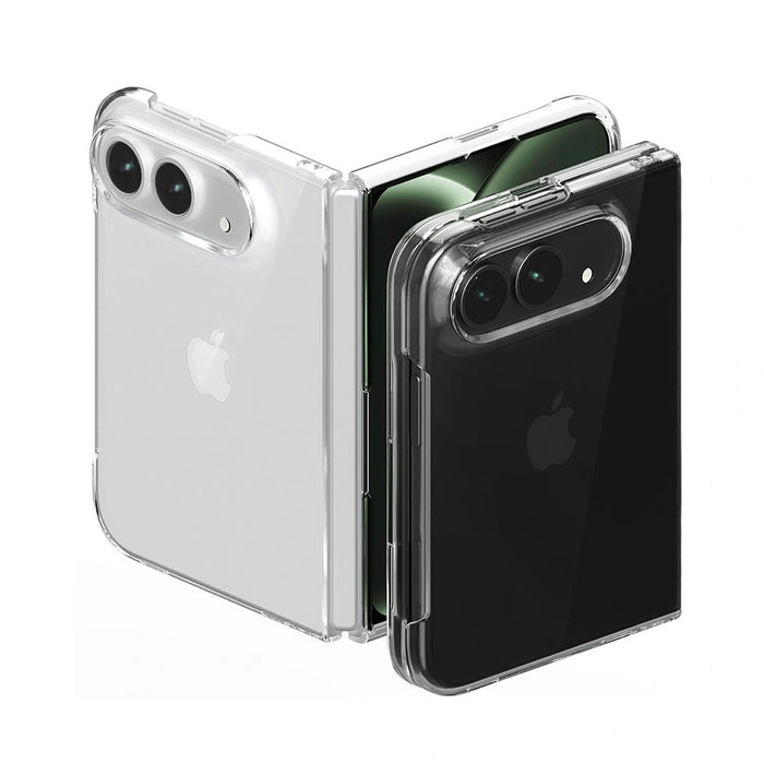 Transparent Mercury polycarbonate hard case fitted around the iPhone Duo, rear camera view