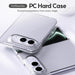 Close-up of the clear iPhone Duo case showing the camera opening and rear fit