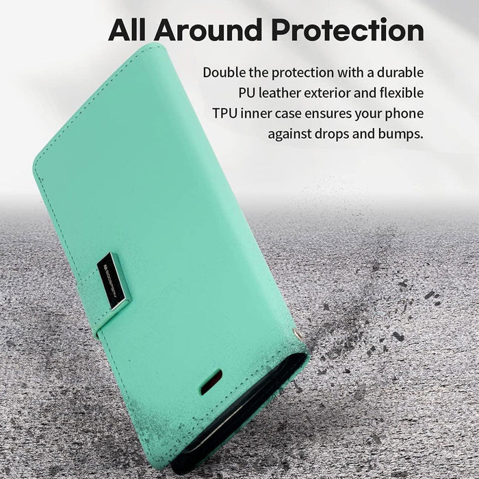 Mercury Goospery Rich Diary Case iPhone 14 Wallet Flip Folio Leather Card Holder 9 Colours Wallet Case JPC MOBILE ACCESSORIES