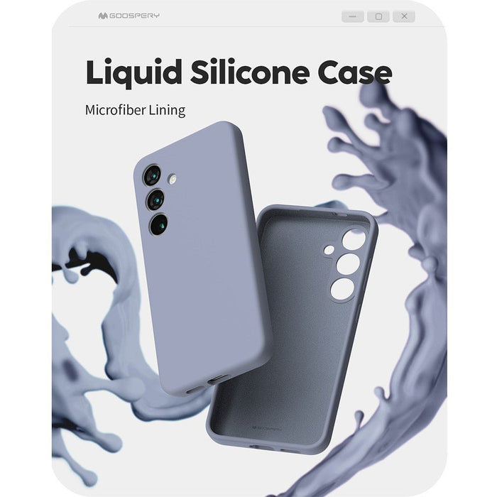 Complete Mercury Galaxy S25 liquid silicone case collection showing all 8 premium color variants