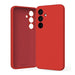 Mercury Galaxy S25 case in bold red showing three layer impact protection system and raised edges
