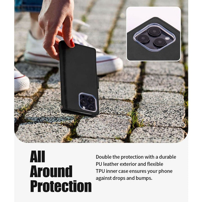 Mercury Mansoor Diary Wallet Case for iPhone 13 Pro Max | 9 Card Slots | Metal Snap Shopify JPC MOBILE ACCESSORIES