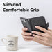 Black Mercury Premium wallet case fitted on iPhone Duo, rear view