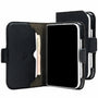 Mercury Premium Wallet Case for iPhone Duo in black, front and rear view