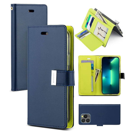 Mercury Rich Diary Case iPhone 15 Bill Pocket Cash Receipt Storage Wallet Function