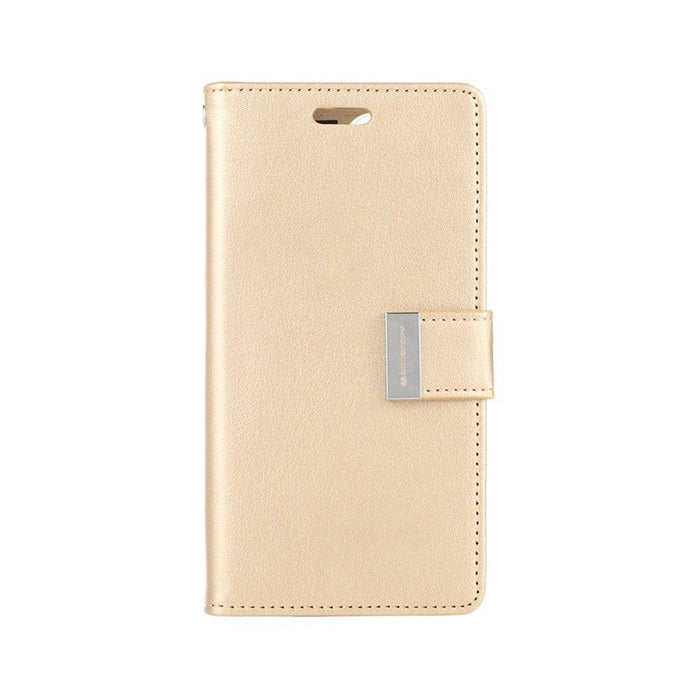 Mercury Rich Diary Wallet Case in Gold