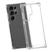 Mercury Super Protect Samsung Galaxy S25 Ultra clear TPU case showing minimalist design with shock absorbing construction and precise cutouts