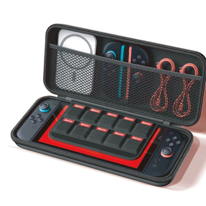 Nintendo Switch 2 case interior showing scratch-proof flannel lining and spacious compartment design for console protection