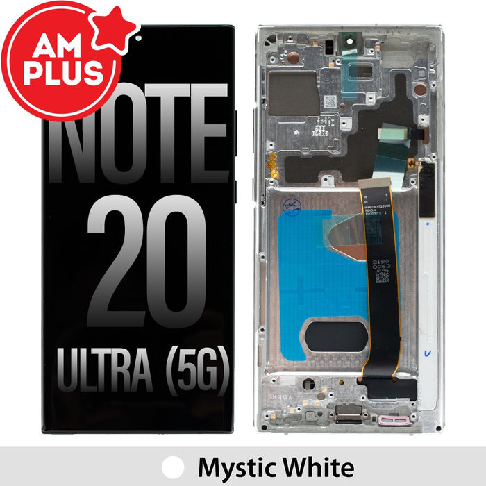 AMPLUS OLED Screen Replacement Digitizer with Frame for Samsung Galaxy Note 20 Ultra 5G (N985 / N968) - Mystic White