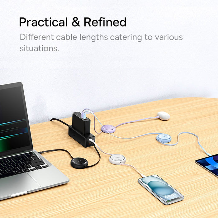 Baseus Free2Draw Mini Retractable Charging Cable Type-C to Type-C 100W 1m Compatible for iPhone 15 Series